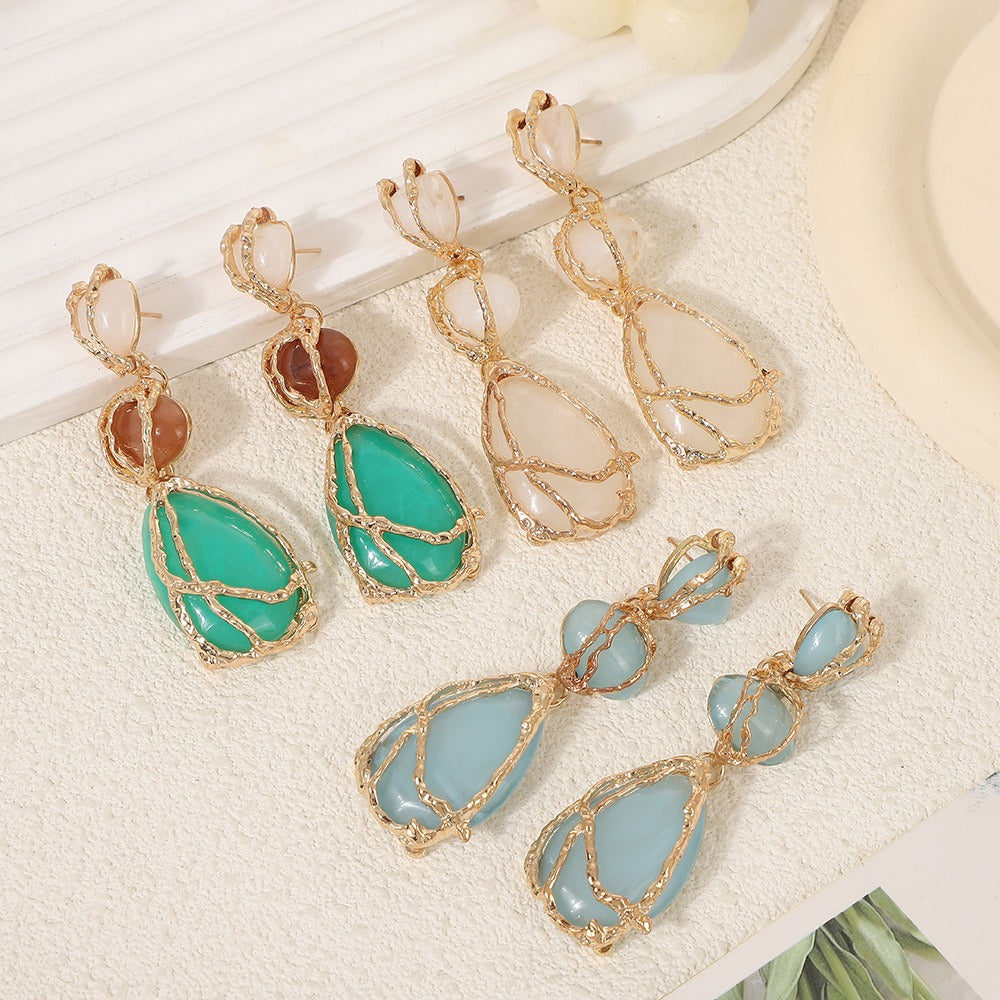 Acrylic Geometric Resin Dangle Earrings