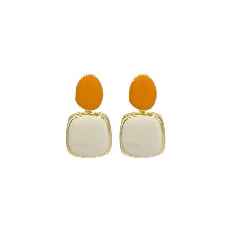 Women's Geometric Silver Needle Earrings