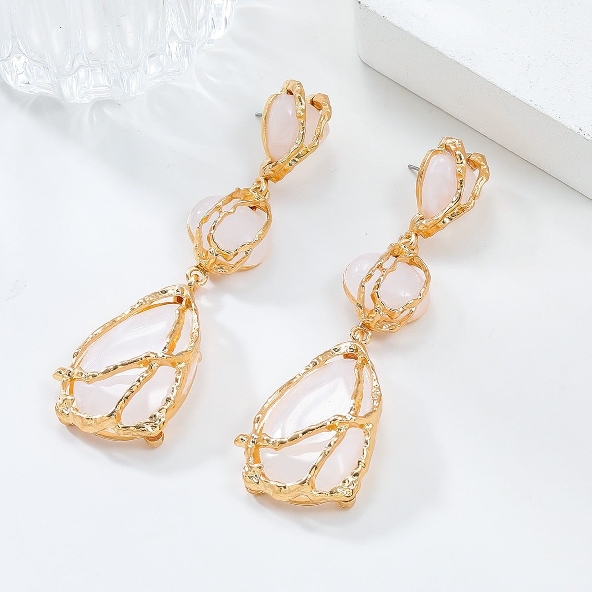 Acrylic Geometric Resin Dangle Earrings