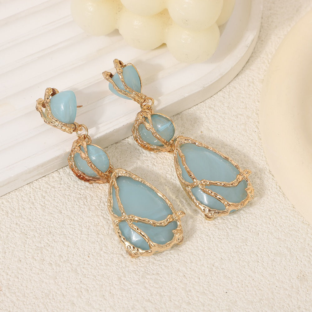Acrylic Geometric Resin Dangle Earrings