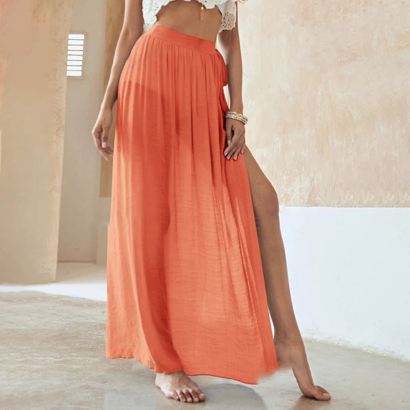 Women's Apron One-Piece Swimsuit with Wrap Skirt