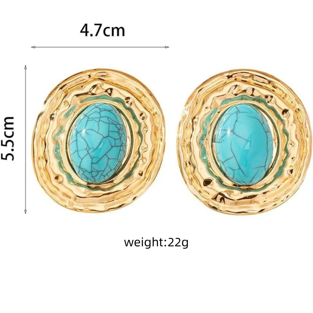 Exaggerated Oval Stud Earrings