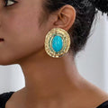Exaggerated Oval Stud Earrings