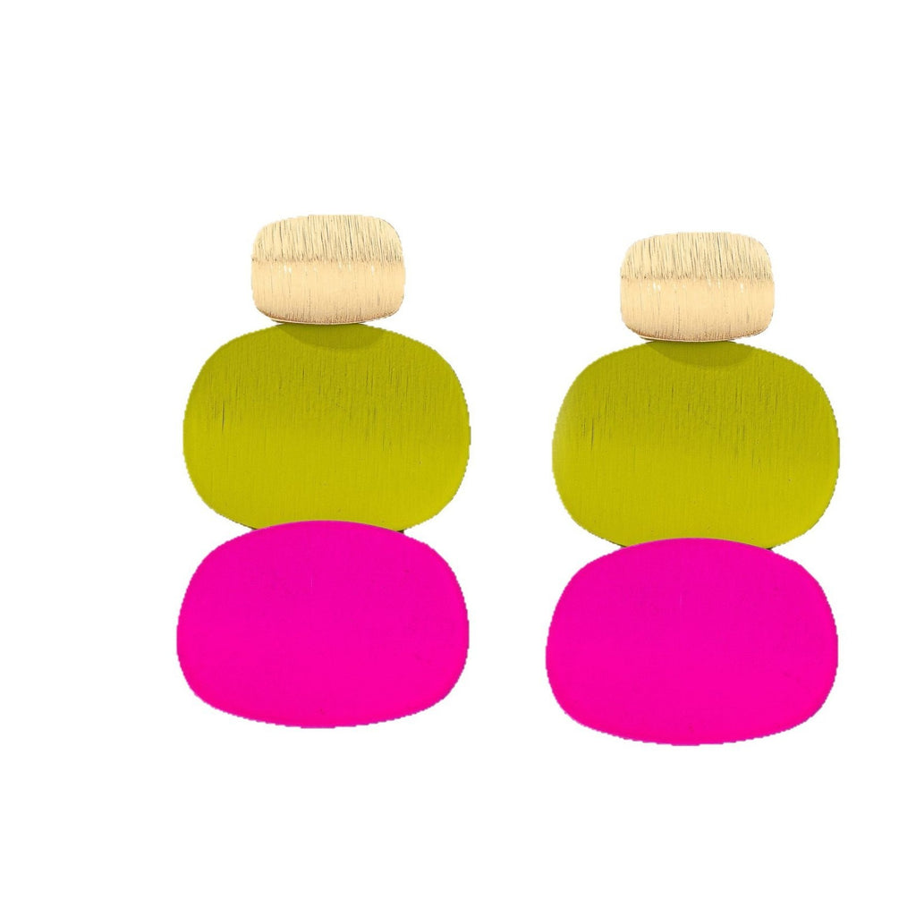 Colorful Geometric Disc Earrings for Women