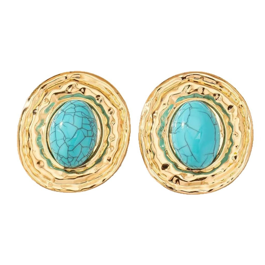 Exaggerated Oval Stud Earrings